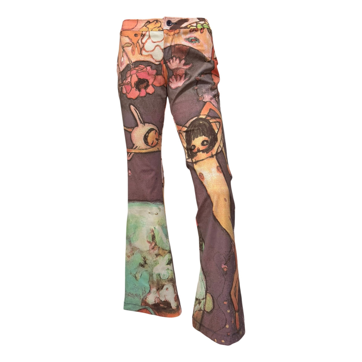 ISSEY MIYAKE × AYA TAKANO Fall Winter 2004 Printed Flare Stretch Pants
