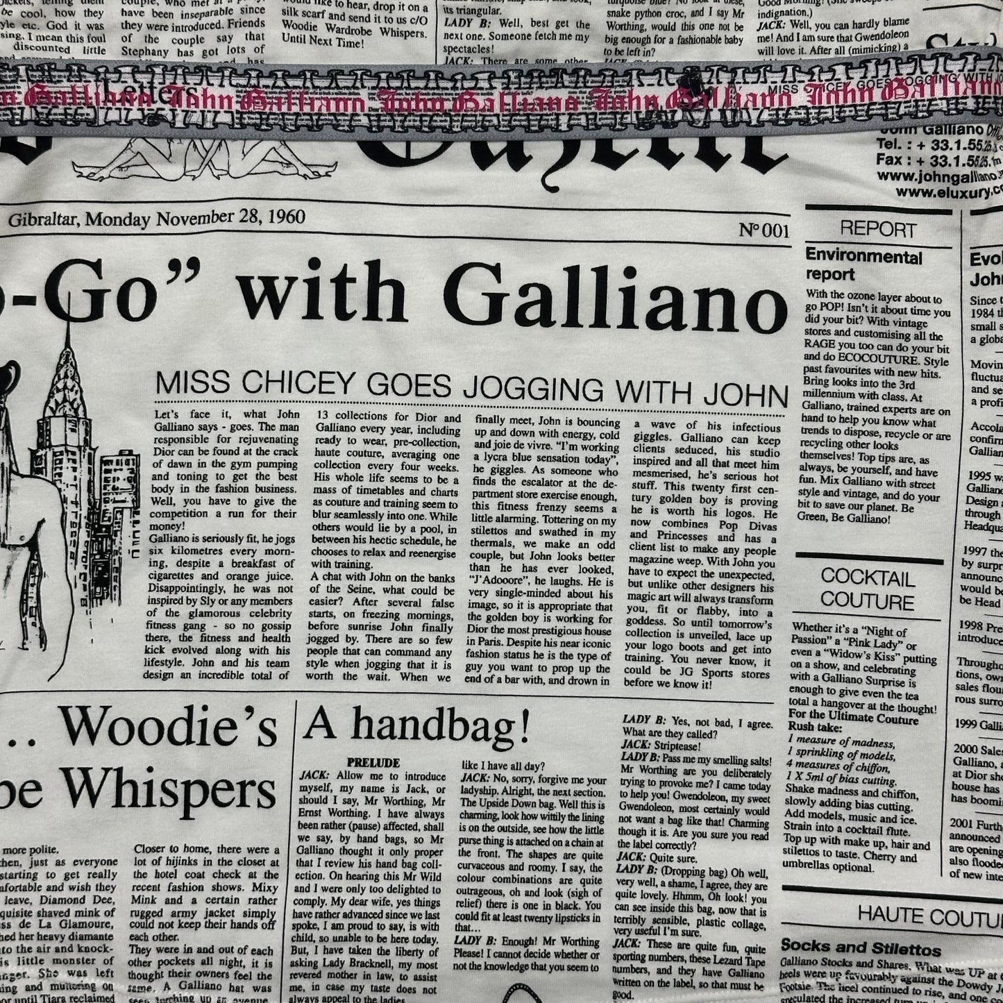 JOHN GALLIANO Newspaper Print Camisole