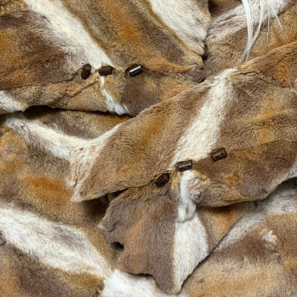 Fendi Fall 2002 Patchwork Fur Jacket with Wooden Buttons