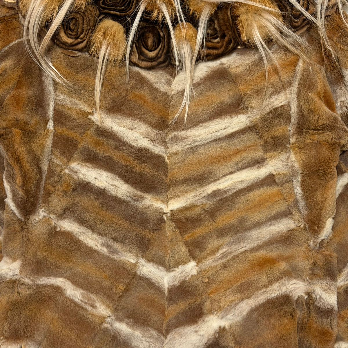 Fendi Fall 2002 Patchwork Fur Jacket with Wooden Buttons