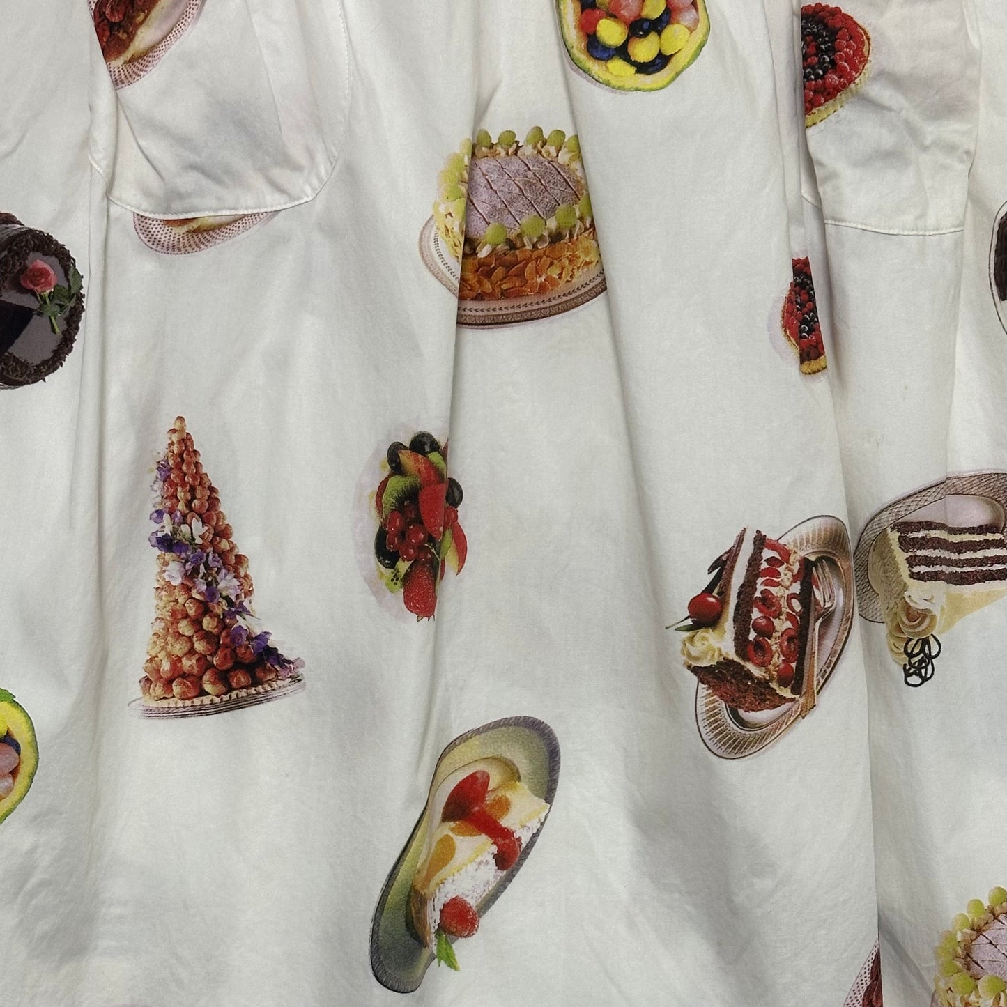 JUNYA WATANABE Spring Summer 2001 Sweet Cake Dessert Print Midi Skirt