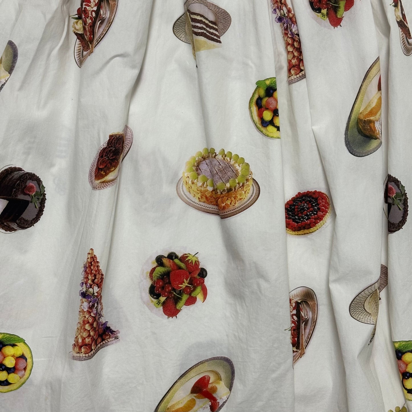 JUNYA WATANABE Spring Summer 2001 Sweet Cake Dessert Print Midi Skirt