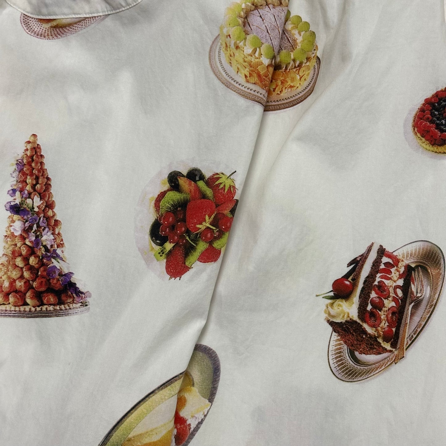 JUNYA WATANABE Spring Summer 2001 Sweet Cake Dessert Print Midi Skirt