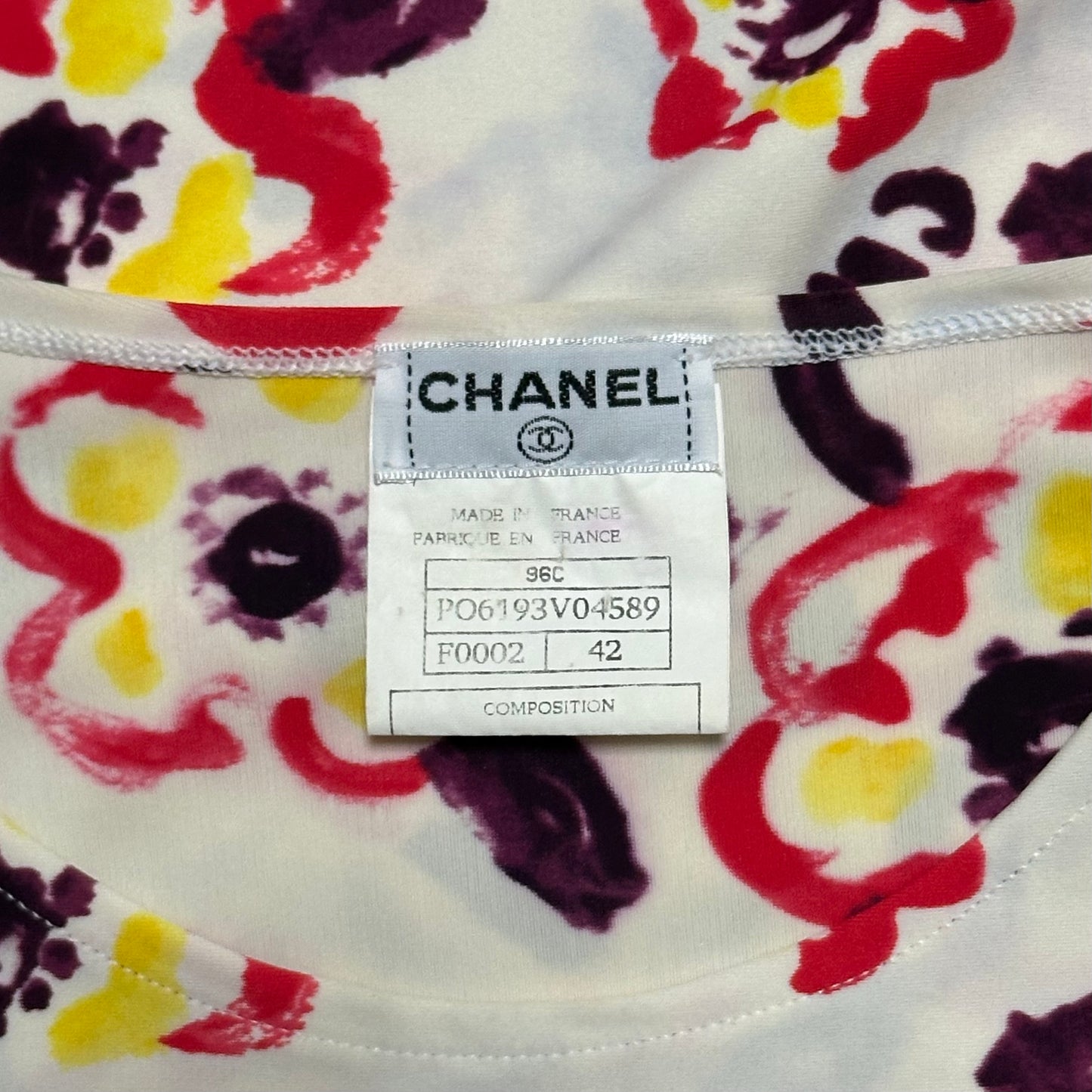 CHANEL Resort 1996 Stretch Floral Print Sleeveless Mini Dress