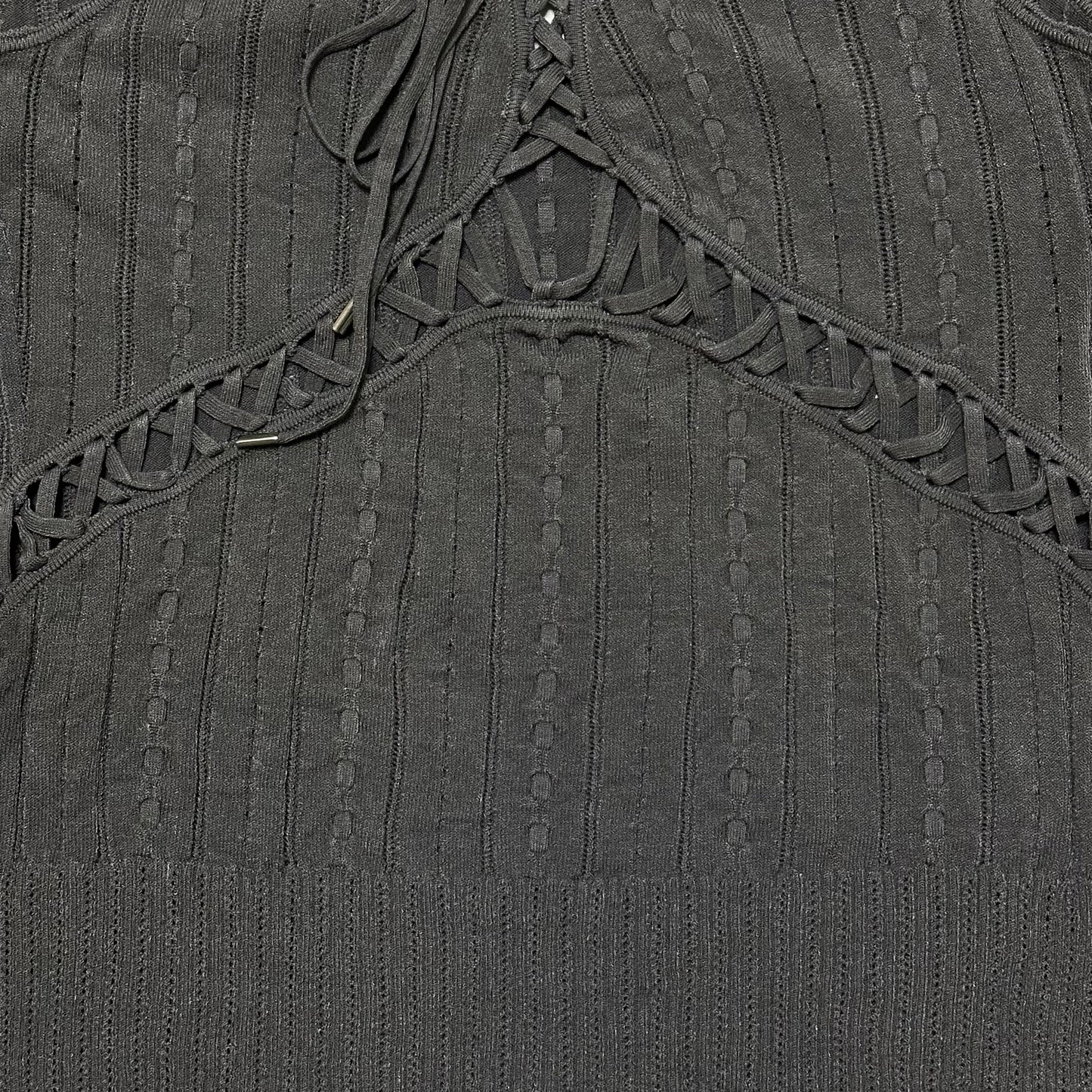 CHRISTIAN DIOR Spring Summer 2004 Laced Up Knit Sleeveless Top