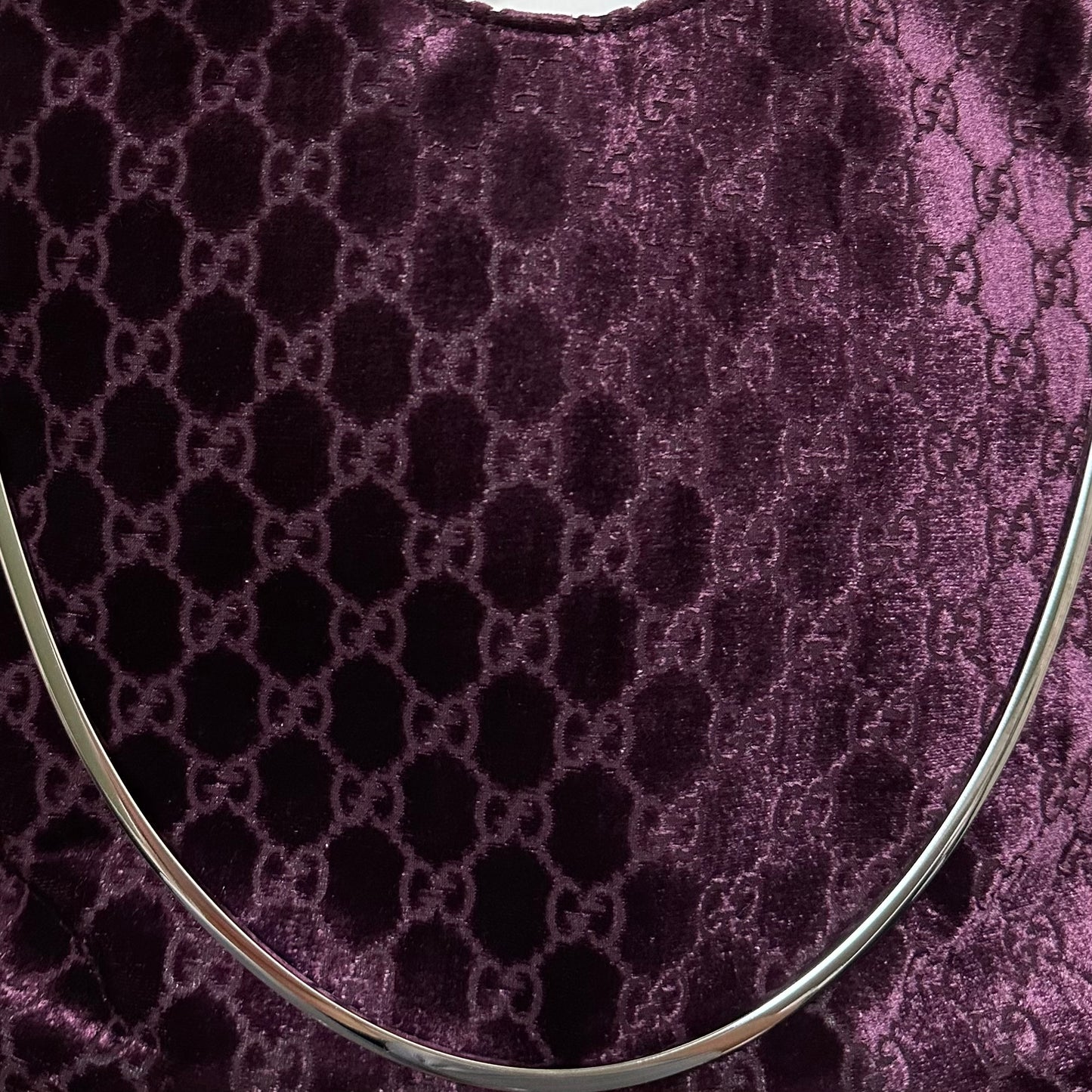 GUCCI Fall Winter 1997 Velvet GG Monogram Shoulder Bag