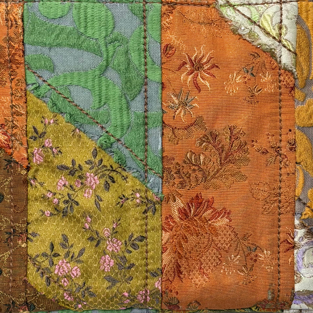 PRADA Spring 2015 Patchwork Brocade Canapa Handbag