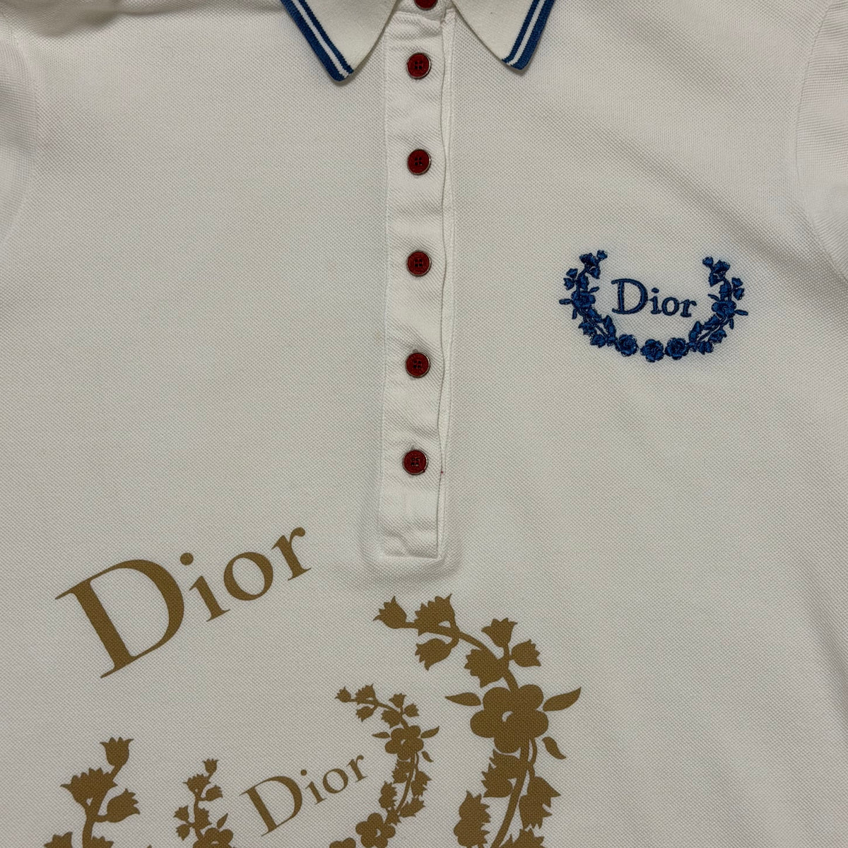 CHRISTIAN DIOR Resort 2004 Floral Logo Golf Polo Shirt