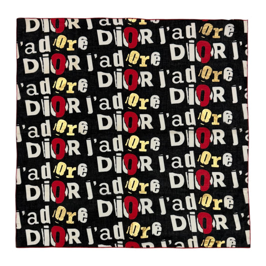 CHRISTIAN DIOR Spring Summer 2003 "J'ADORE DIOR" Vintage Logo Cotton Scarf