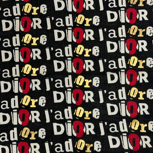 CHRISTIAN DIOR Spring Summer 2003 "J'ADORE DIOR" Vintage Logo Cotton Scarf
