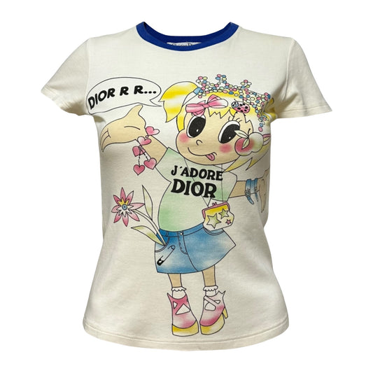 CHRISTIAN DIOR Spring Summer 2005 Cartoon Girl "J'ADORE DIOR" T-Shirt