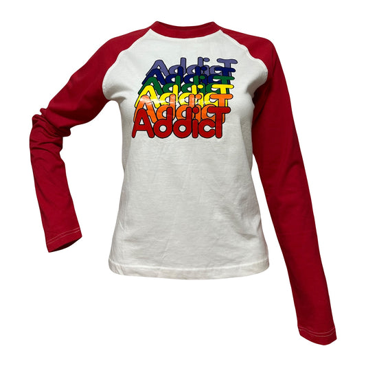 CHRISTIAN DIOR Spring Summer 2002 "AddicT" Logo Printed Long Sleeve T-Shirt