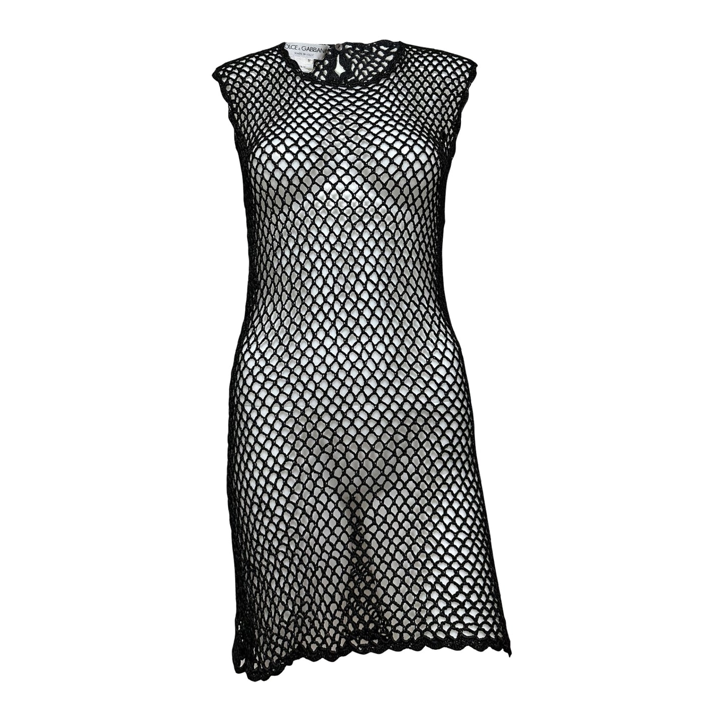 DOLCE&GABBANA Fall Winter 1997 Fishnet Knit Midi Dress