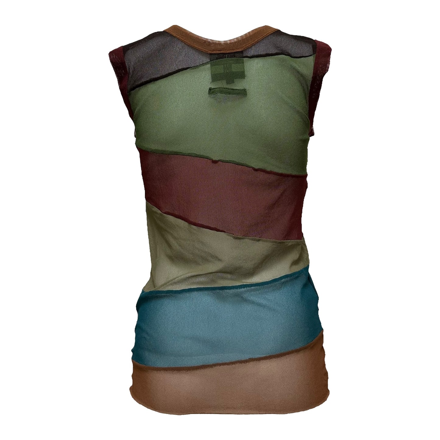 JEAN PAUL GAULTIER HOMME 1990s Patchwork Panelled Mesh Tank Top