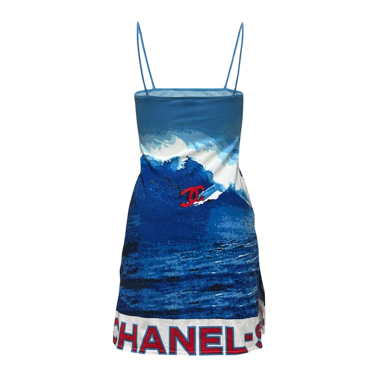 CHANEL Spring Summer 2002 Surf Logo Print Mini Dress