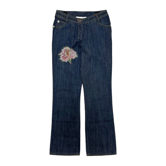 CHRISTIAN DIOR Kids Spring Summer 2005 Floral Swarovski Straight Leg Denim Pants