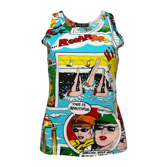 DOLCE&GABBANA Spring Summer 2004 Comic Print Tank Top