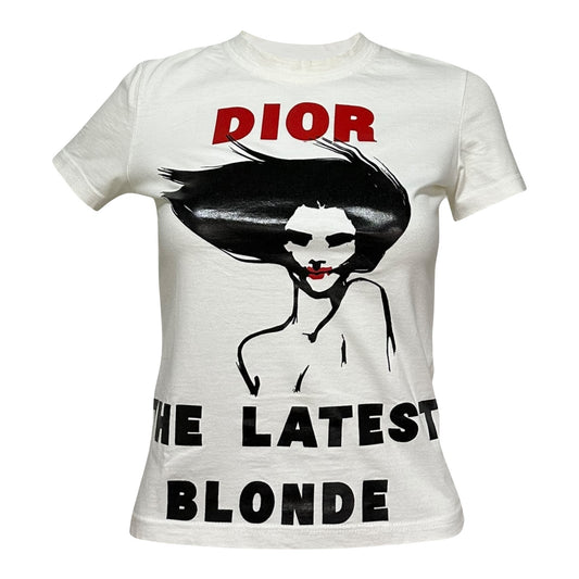 CHRISTIAN DIOR Spring Summer 2003 "DIOR THE LATEST BLONDE" Print T-Shirt