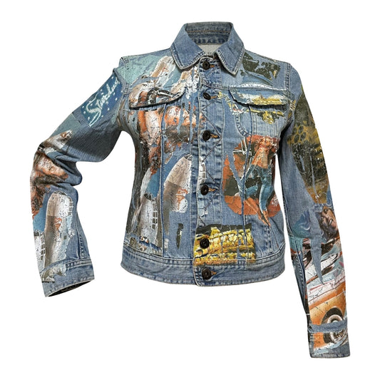 D&G Spring Summer 2002 Painted Denim Jacket