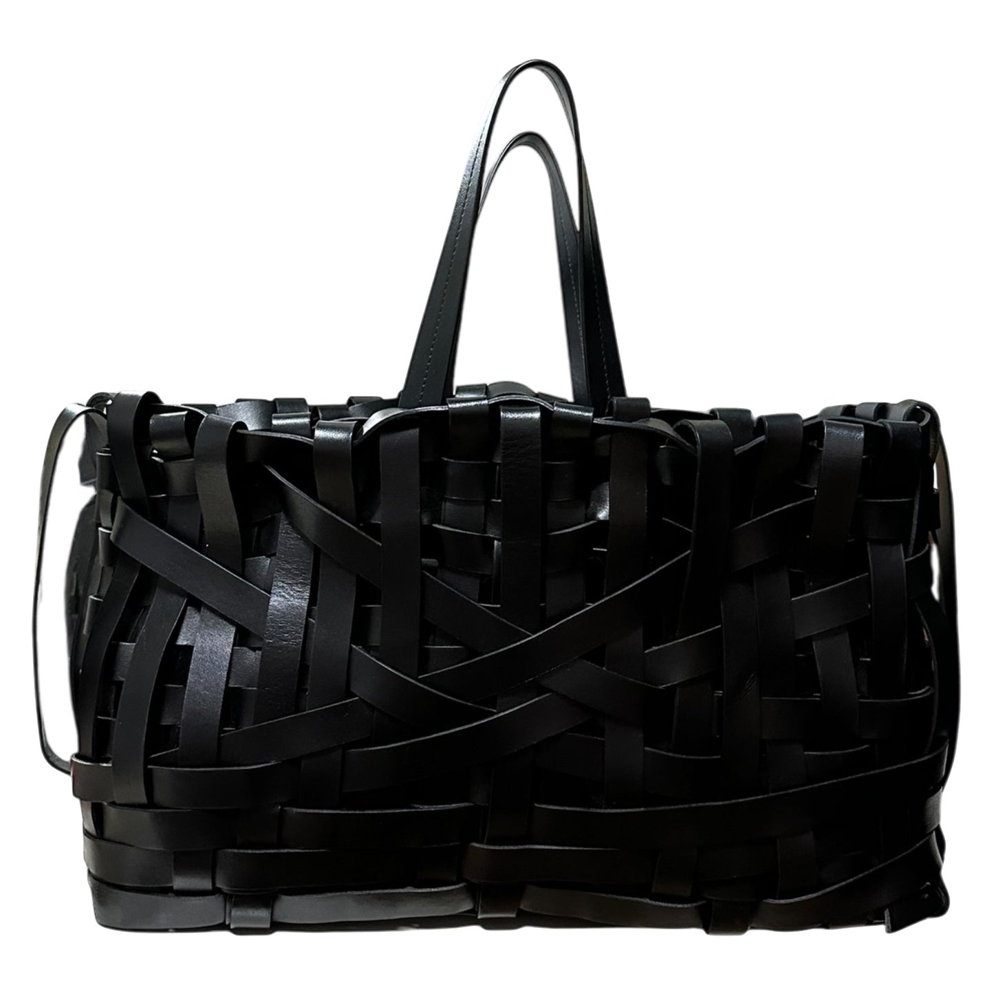 JIL SANDER Resort 2021 Leather Woven Tote Bag