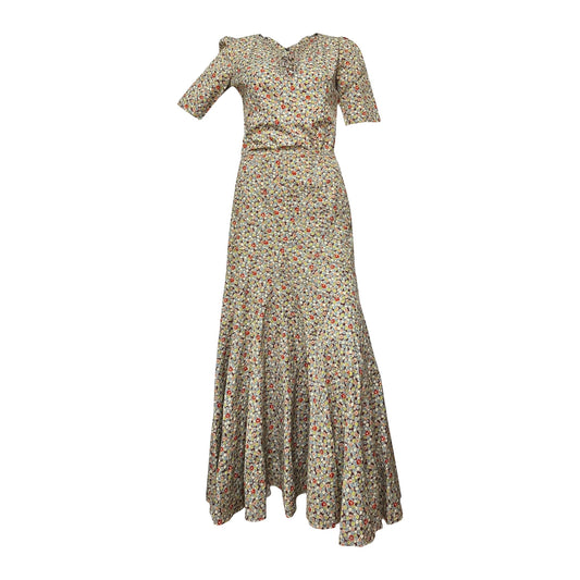 JUNYA WATANABE Spring Summer 2002 Floral Print Blouse and Maxi Skirt Set Up