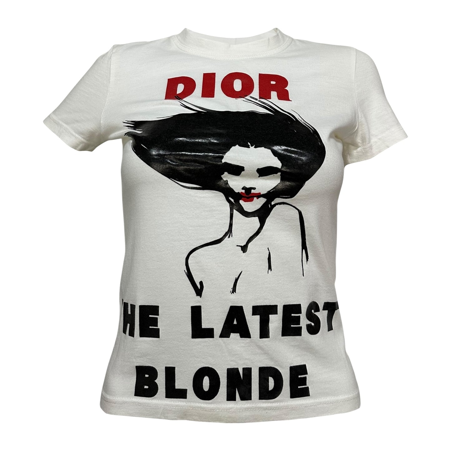 CHRISTIAN DIOR Spring Summer 2003 "DIOR THE LATEST BLONDE" Print T-Shirt
