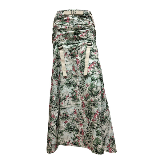 JUNYA WATANABE Spring Summer 2003 Pictorial Print Parachute Maxi Skirt