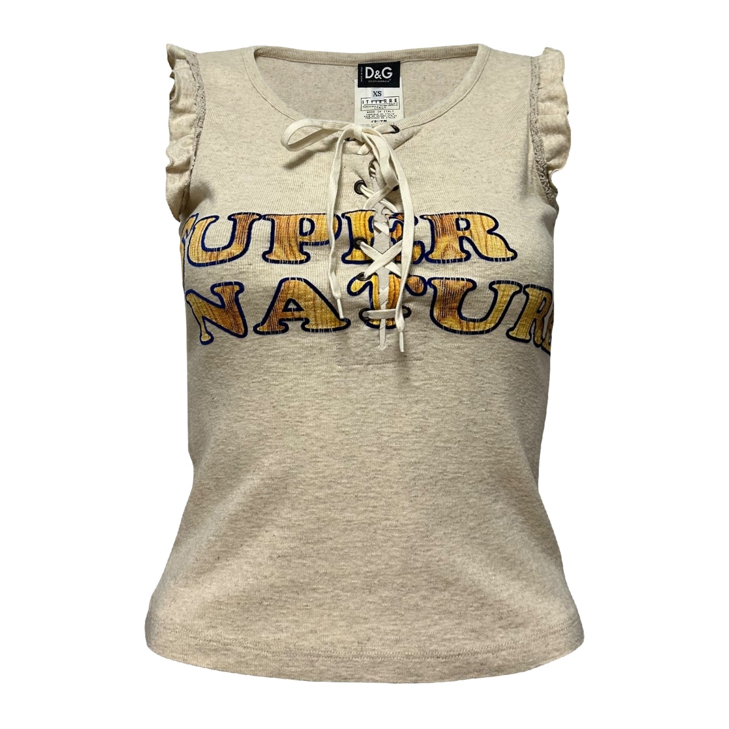 D&G "SUPER NATURE ORIGINAL SIN" Laced Up Tank Top