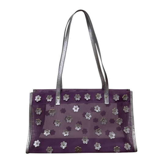 MIU MIU 1999 Floral Mesh Tote Bag