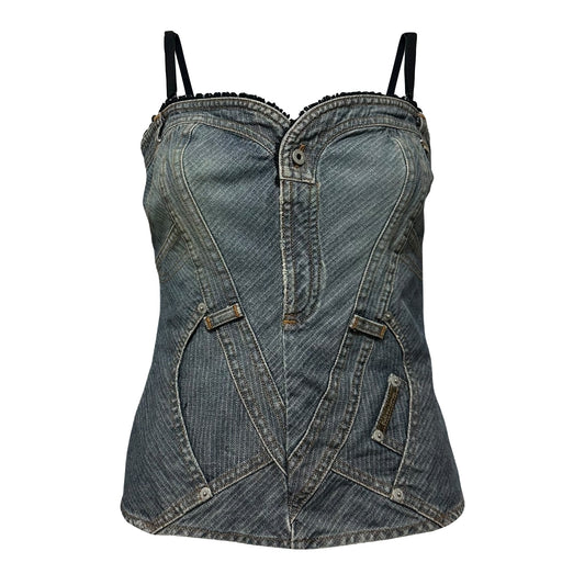 D&G Spring Summer 2004 Patchwork Denim Bustier