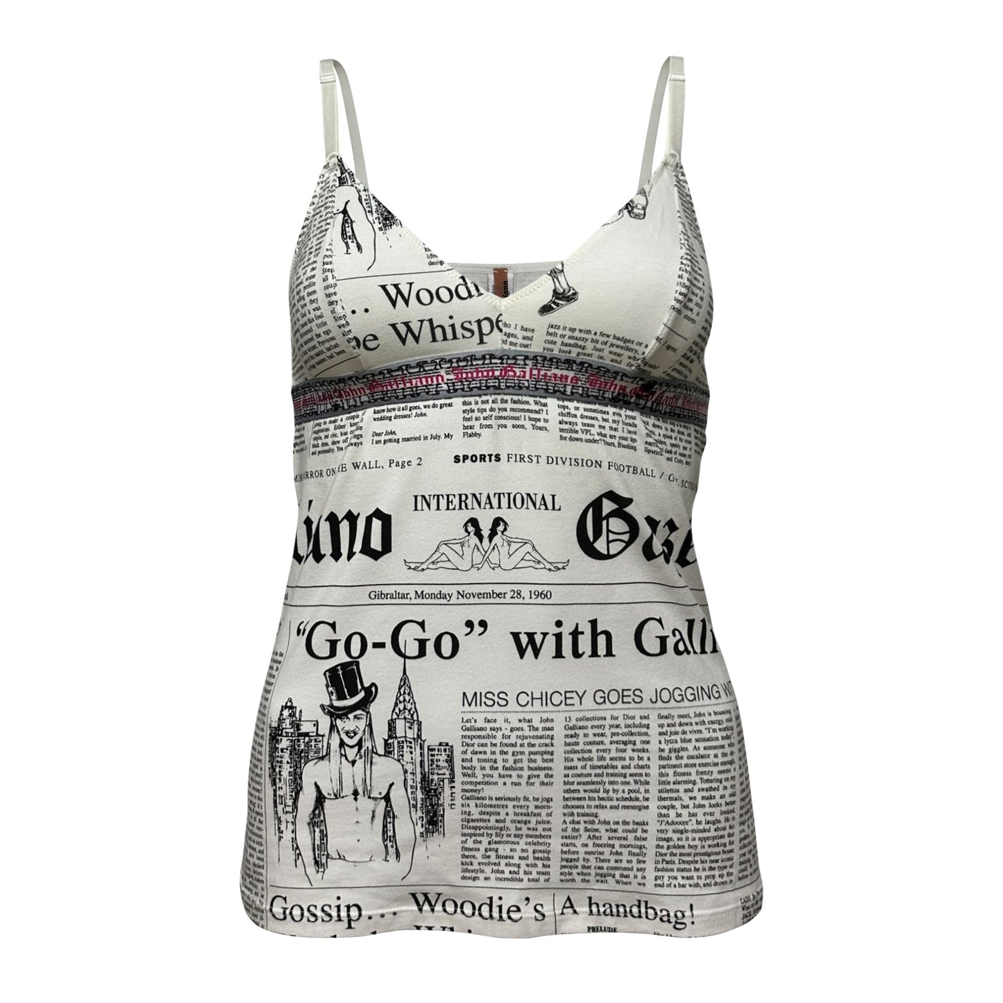 JOHN GALLIANO Newspaper Print Camisole