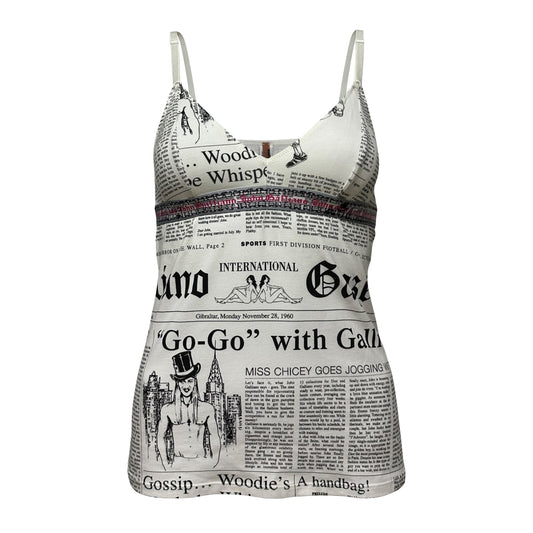 JOHN GALLIANO Newspaper Print Camisole