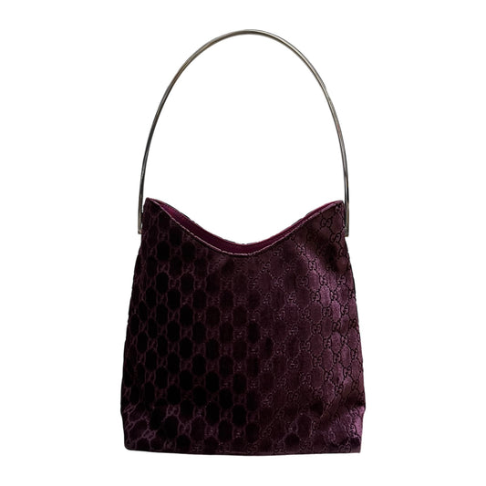 GUCCI Fall Winter 1997 Velvet GG Monogram Shoulder Bag