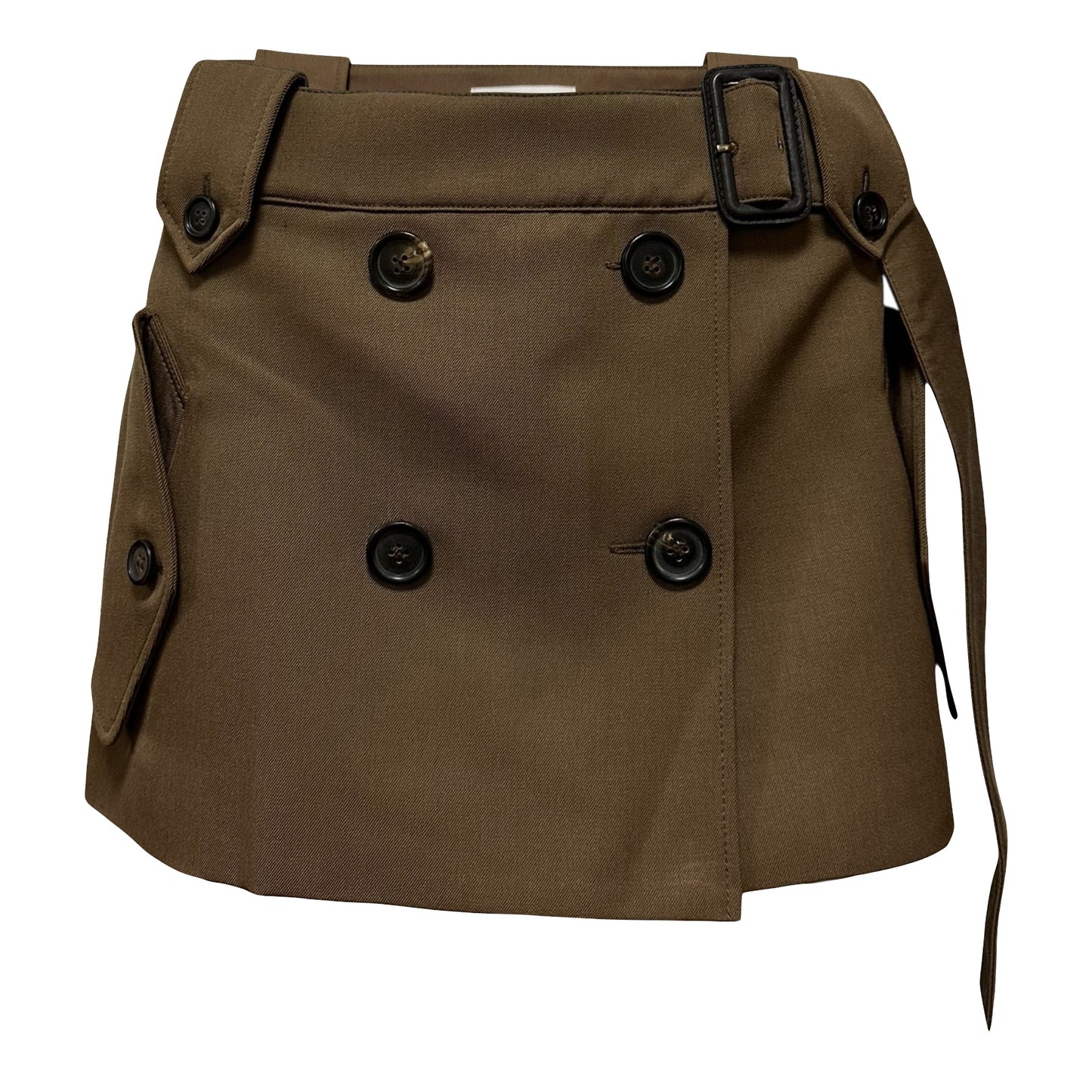 MIU MIU Spring Summer 2024 Mud Gabardine Mini Skirt