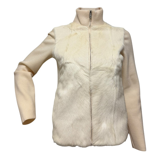 PRADA Fall Winter 2014 Goat Fur Zip-Up Jacket