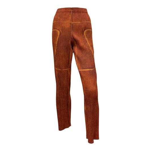 PLEATS PLEASE ISSEY MIYAKE Denim Print Straight Leg Pants