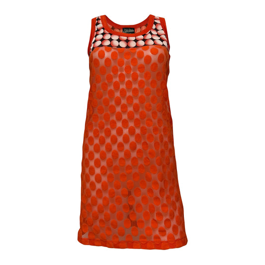 JEAN PAUL GAULTIER Polka Dot Sheer Mesh Mini Dress