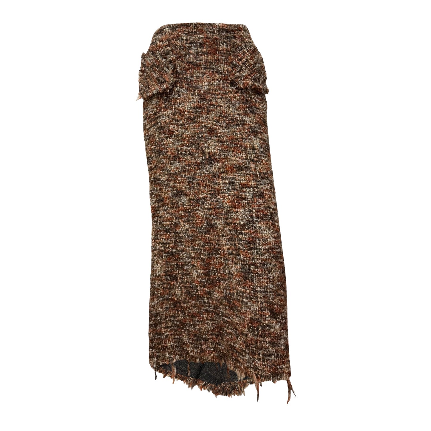 JUNYA WATANABE Tweed Maxi Skirt with Frayed Hem