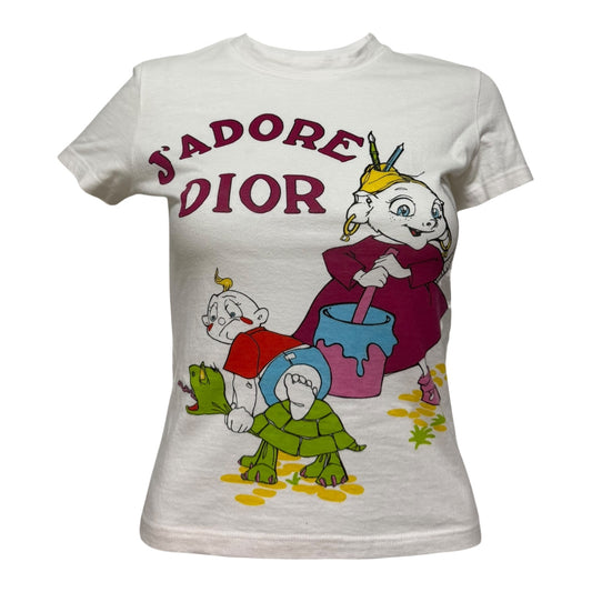 CHRISTIAN DIOR Spring Summer 2002 Cartoon "J'ADORE DIOR" T-Shirt