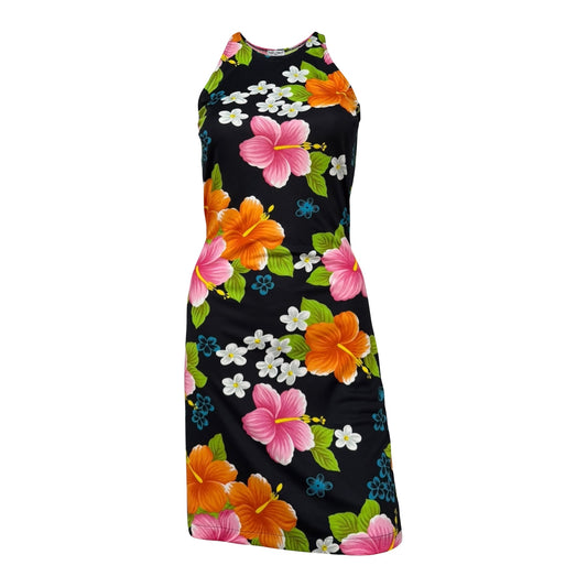 DOLCE&GABBANA 2000s Vintage Hibiscus Floral Print Midi Dress
