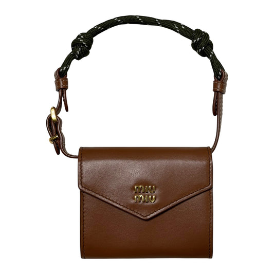 MIU MIU Mini Leather Wallet Pouch with Strap