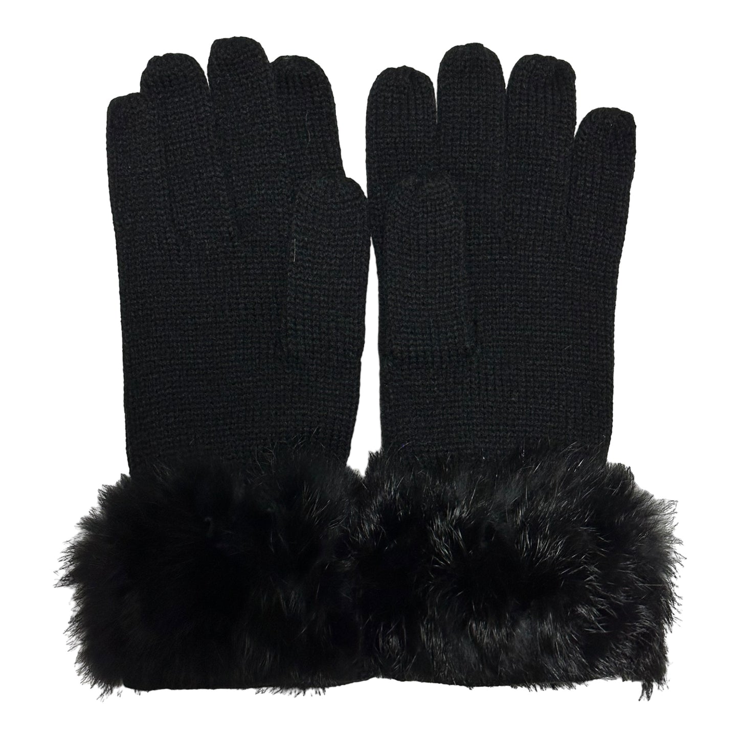 DOLCE&GABBANA Fur Trim Knit Gloves