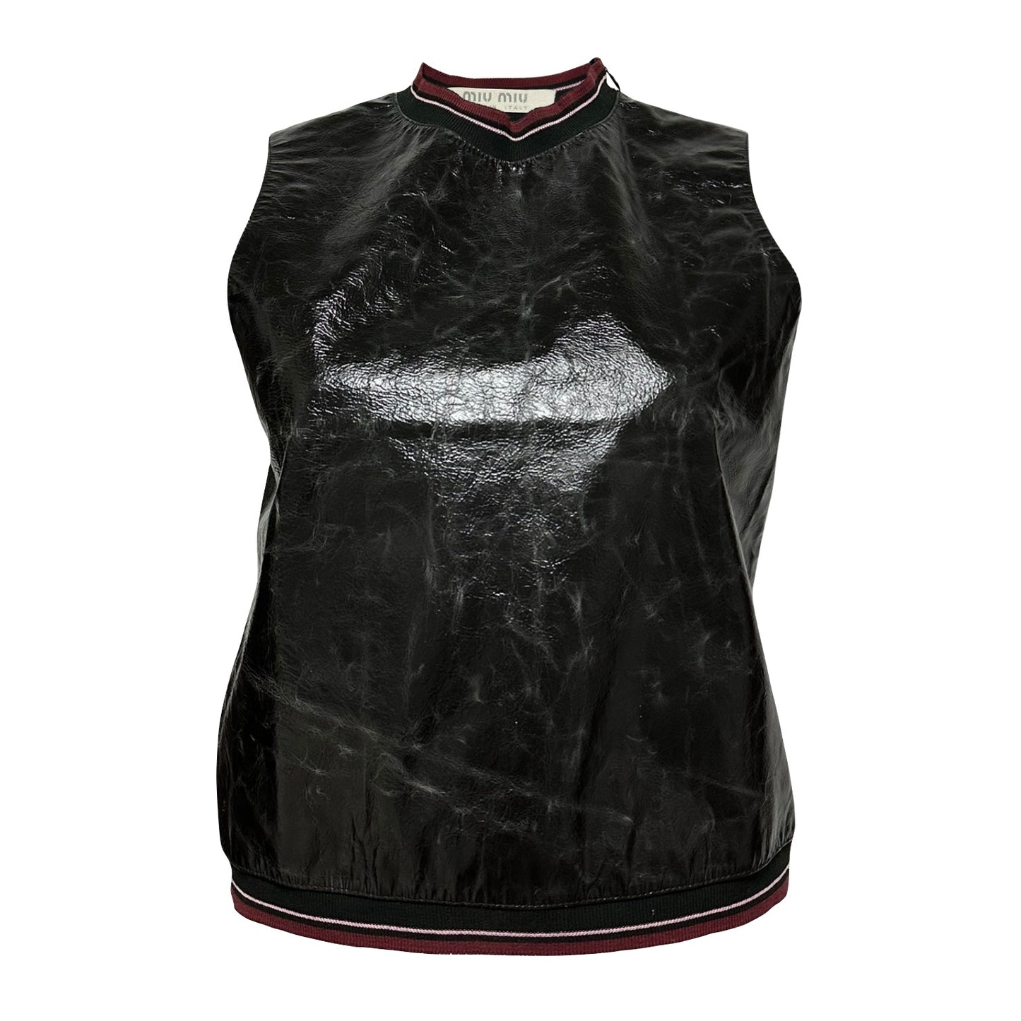 MIU MIU Spring Summer 2000 Patent Leather Mesh Top