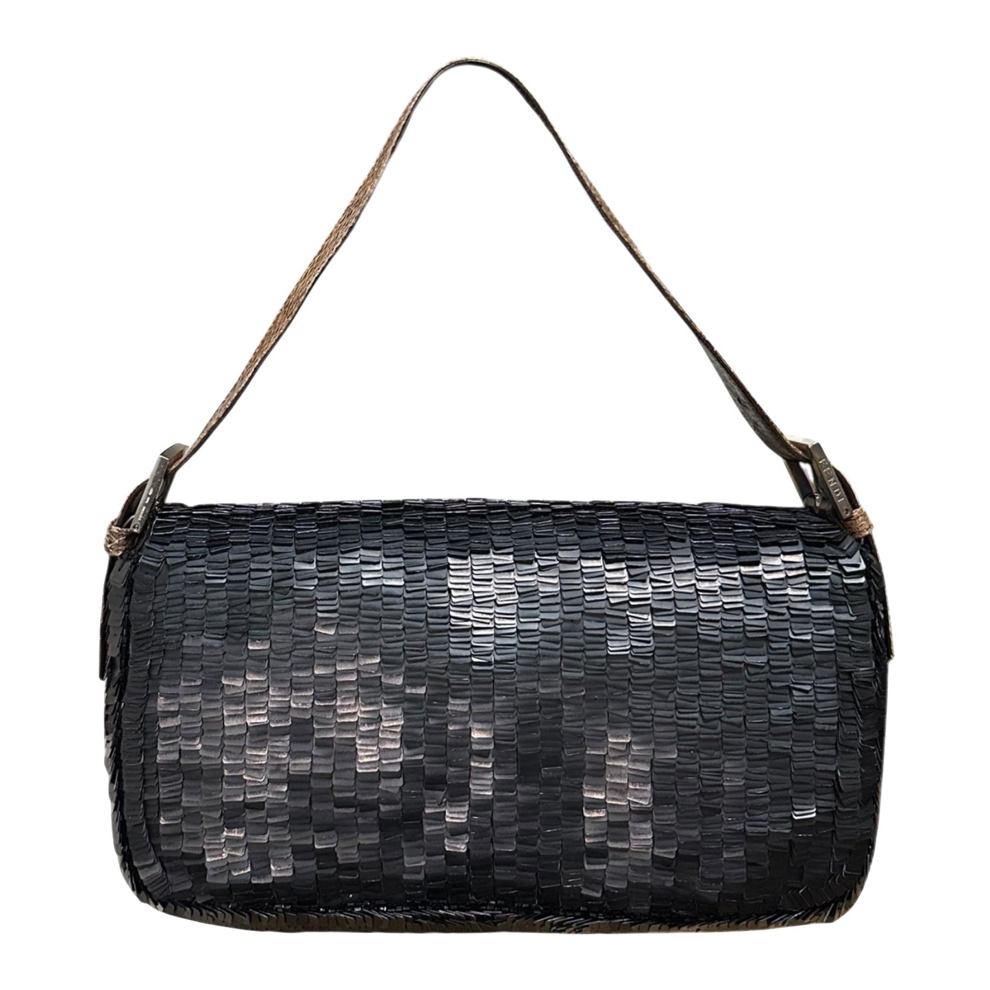 FENDI Fall Winter 1999 Sequins and Python Leather Baguette Bag