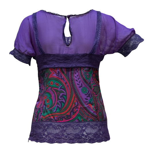 D&G Fall Winter 2004 Paisley Print Lace Trim Top