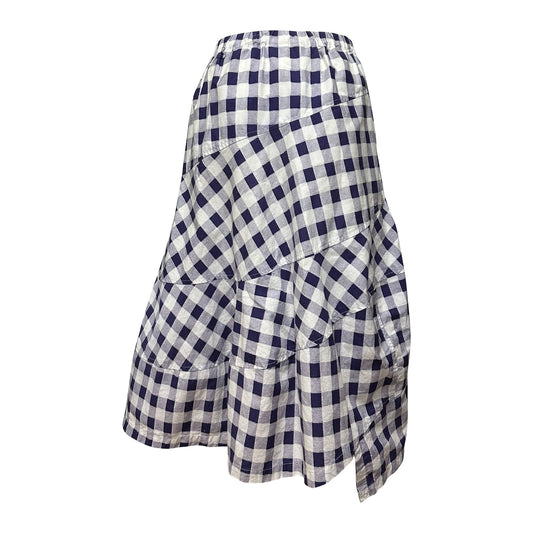 TRICOT COMME DES GARÇONS Gingham Check Asymmetric Midi Skirt
