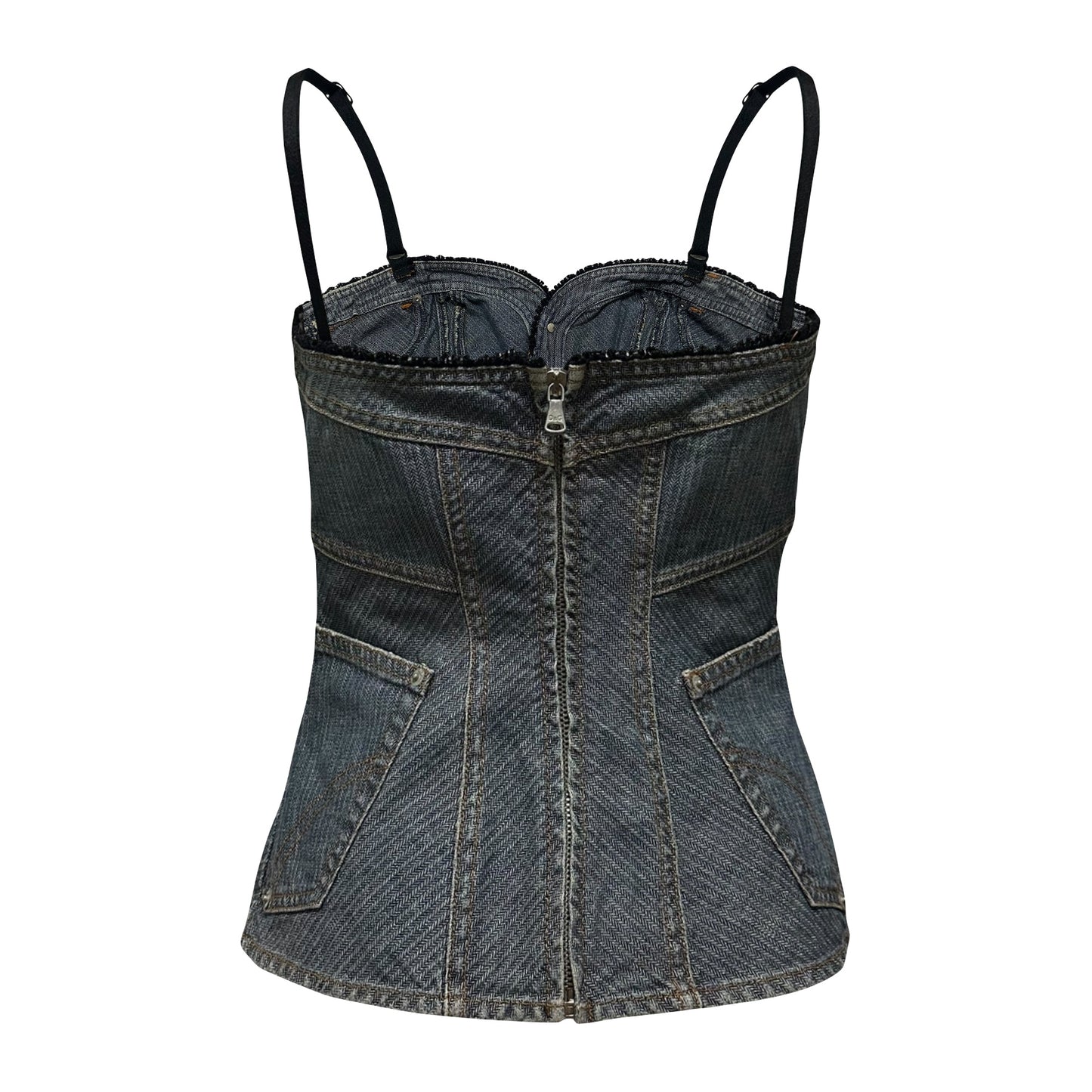 D&G Spring Summer 2004 Patchwork Denim Bustier
