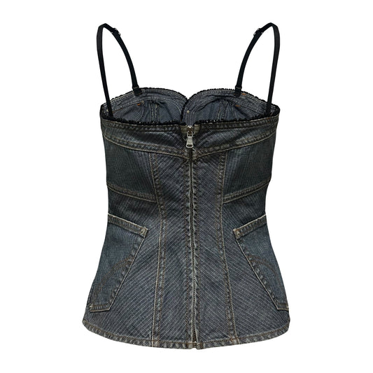 D&G Spring Summer 2004 Patchwork Denim Bustier
