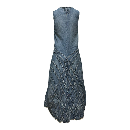 JUNYA WATANABE Asymmetric Patchwork Denim Midi Dress