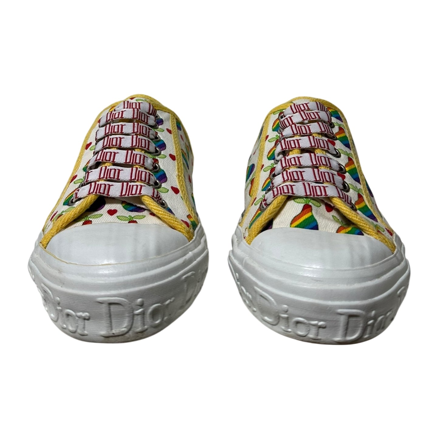 CHRISTIAN DIOR Spring Summer 2002 Pear Print Canvas Mule Sneakers